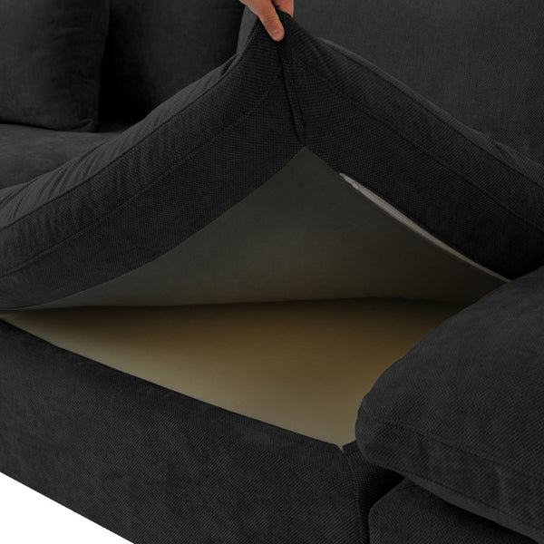 English Elm Sky Cloud Slope Modular L-Shaped Sectional Sofa In Black – Comfortable 4-Seater For Modern Living B341S00031-GIGA