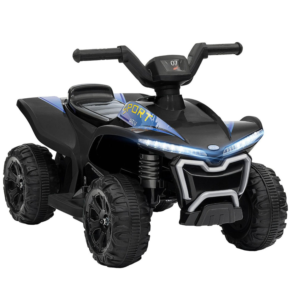 English Elm Qaba 6v Battery Powered Kids Atv Ride on Four Wheeler with Music Ages 2 to 6 Black W2225P249799
