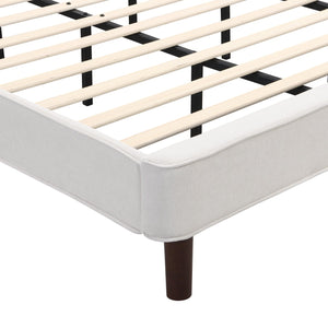 English Elm Christopher Knight Home® - King Size Upholstered Platform Bed With Wingback Headboard - Soft Beige, Sturdy Support & Style N757P235228B