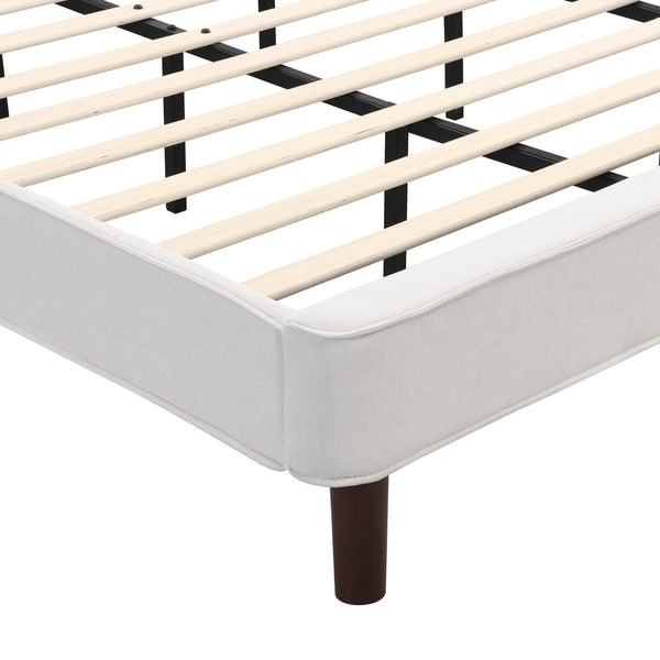 English Elm Christopher Knight Home® - King Size Upholstered Platform Bed With Wingback Headboard - Soft Beige, Sturdy Support & Style N757P235228B