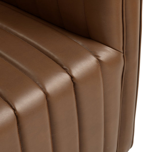 Crestview Collection Transitional Brown Accent Chair - Sleek Faux Leather, Plush Foam Cushion, Timeless Living Room Elegance Brown Polyester Cvfzr6159