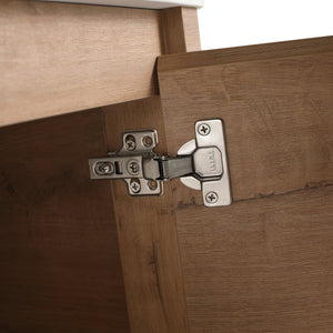 English Elm 60'' Wall-Mounted Bathroom Vanity With Ceramic Art Sink, Soft-Close Door & Stylish Storage Solutions W999S00410