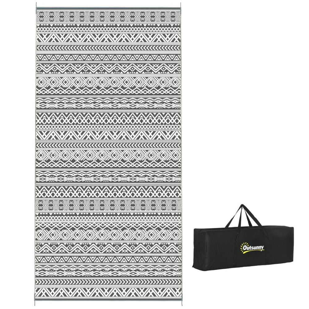 English Elm Outsunny Reversible Polypropylene Outdoor Rug Geometric Waterproof Mat for Camping Decks W2225P174555