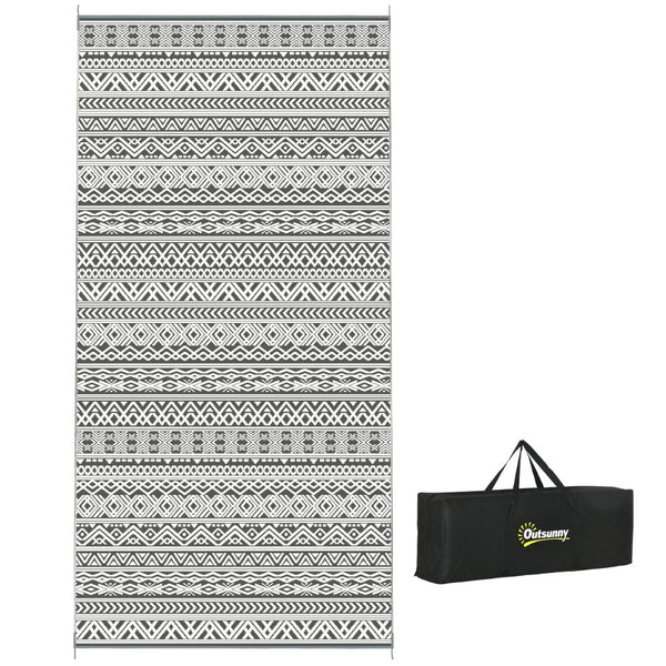 English Elm Outsunny Reversible Polypropylene Outdoor Rug Geometric Waterproof Mat for Camping Decks W2225P174555