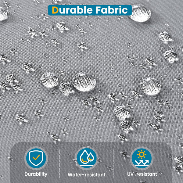 English Elm 4 Pieces Outdoor Sectional Sofa Set with Water-Resistant Cushions, Woven Rope Detail & Acacia Table Grey N719Z000130E