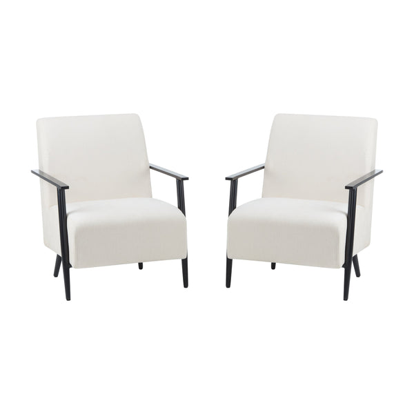 English Elm Christopher Knight Home® - [Set of 2] Modern Lounge Chair with Polyester Upholstery and Metal Frame for Compact Living Spaces Beige N767P236501B_2