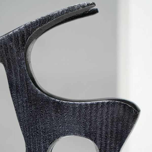 English Elm Black Ribbed Deer Sculpture - Modern Aluminum Table Décor For Eclectic And Minimalist Spaces B346P336932
