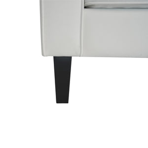 English Elm Christopher Knight Home® - 3-Seater Elegant Tufted Velvet Sofa with Solid Eucalyptus Frame, High-Density Foam Cushions and Dark Wood Legs Ivory N765P165541