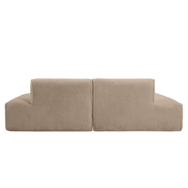 English Elm 90.0"Oversized Modular Sectional Sofa Plush Foam & Pocket Springs, Ready-to-Use 2-Piece Set for Living Room Comfort and Mobility (No Assembly) khaki N723S9701D