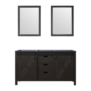 English Elm Brown Double Bath Vanity With 2 Mirrors - Elegant Storage Solution For Family & Guest Bathrooms B2731S00569