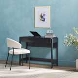 Holmes Modern Lift Top Standing Desk with Reeded Drawer Black WEHOL42OS2BL0 Walker Edison