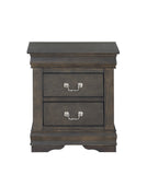 English Elm Dark Grey 2-Drawer Nightstand