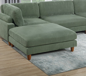 English Elm Contemporary Sage 6Pc Modular Sectional Set With Corduroy Upholstery - Versatile Comfort & Style B011S01159