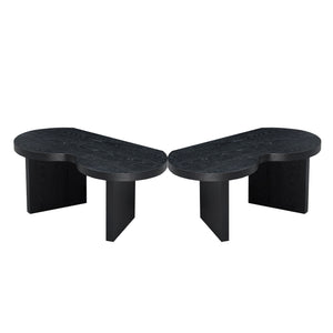 English Elm Modern Butterfly Coffee Table MDF 31.5" — Elegant Split Design, Spacious Top, Versatile Living Room Accent Black W876P353938