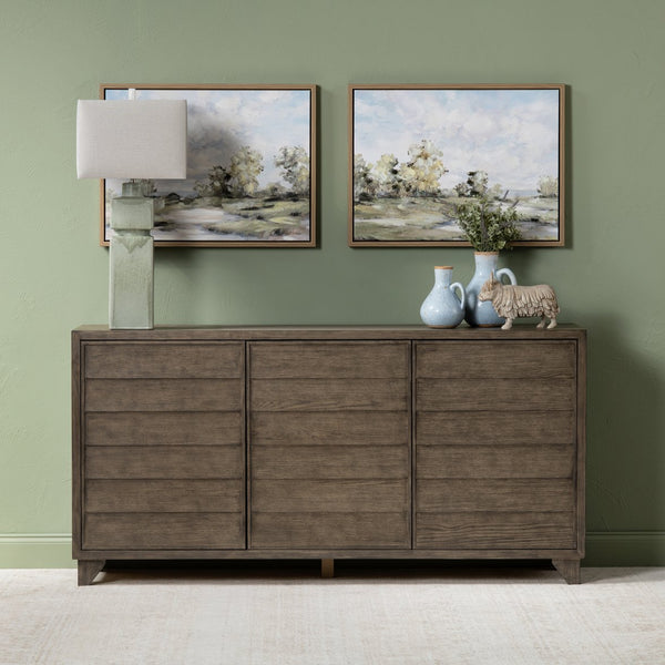 Crestview Collection Transitional Media Sideboard – Rustic Brown Tv Stand With Concealed Storage & Cord Management Solution Brown Solid Wood Cvfdr1206