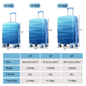 English Elm Luggage Set 3 Piece Hardshell Pc+abs Spinner Suitcases with Tsa Lock Expandable N730P264591C