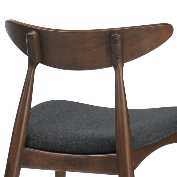 English Elm 5-piece Mid-century Rubberwood Dining Set with Upholstered Chairs for Small Spaces Charcoal,Walnut N759S003011F