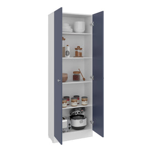 English Elm Pantry Cabinet 71.1" H Alby Blue & White, 2 Doors 5 Shelves Tall Engineered Wood Organizer, Eco-Friendly B097P395891