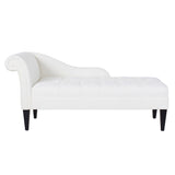 English Elm Harrison Tufted Roll Arm Chaise Lounge, Antique White Polyester