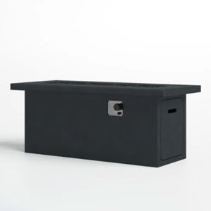 English Elm 24'' Concrete Outdoor Fire Pit Table 50,000 BTU Stainless Steel Burner Lava Rock Compatible Weatherproof Design Charcoal B120P198403