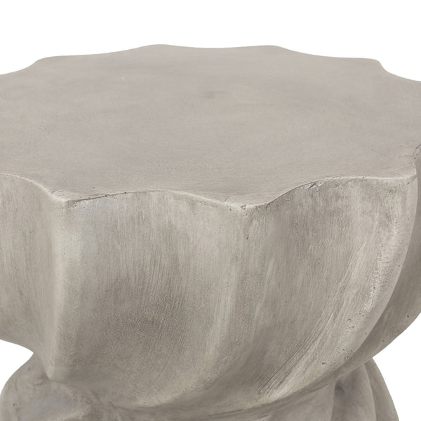 English Elm Christopher Knight Home® - CANIS Grey Side Table – Magnesium Oxide Concrete Outdoor End Table with Sunburst Top & Hourglass Shape 69458.00CONRT