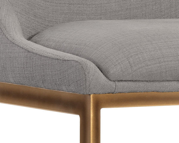 Sunpan Holly Barstool - Elegant Cantilever Design with Rustic Bronze Steel Frame for Dining and Bar Spaces Zenith Soft Grey