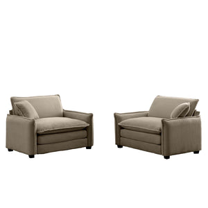 English Elm Tan Corduroy Deep-Seated Sofa Set – Luxurious Comfort For Living Rooms & Offices, Easy Assembly! W714S00704-GIGA