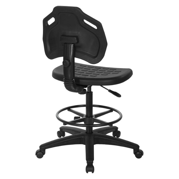 OSP Home Furnishings Drafting Chair with Urethane Seat Pneumatic Height Adjustment and Adjustable Footrest KH81310TX