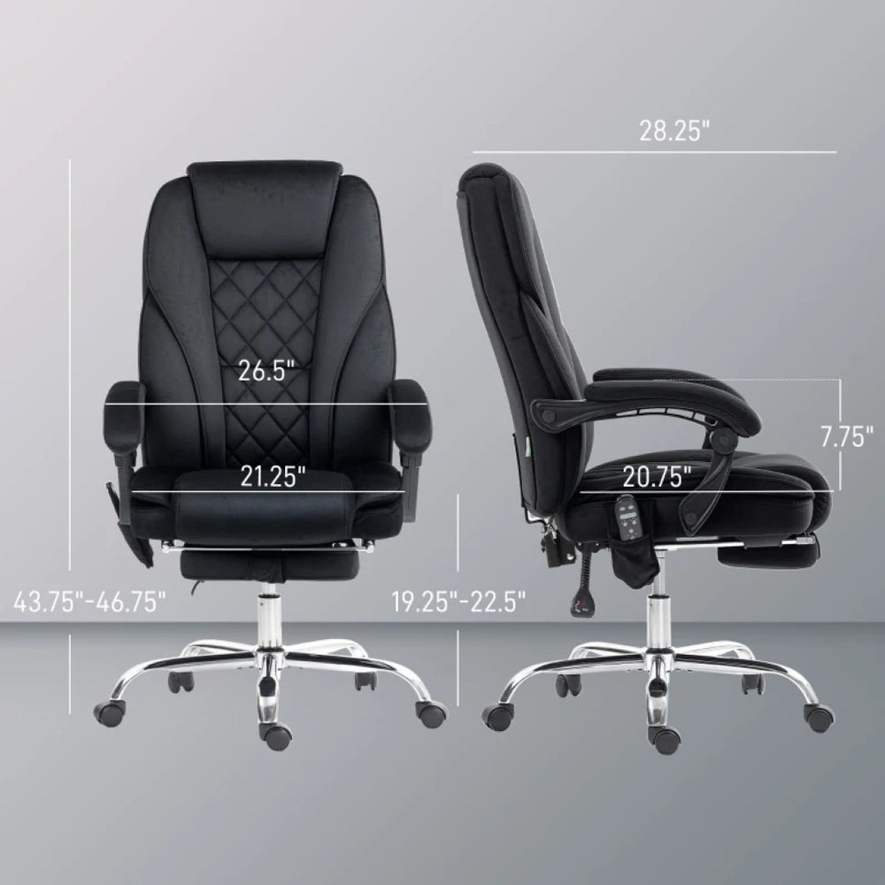 English Elm Computer Office Chair with Massage Heating Recliner Velvet Foam Padded Ergonomic Seat T3971P504011