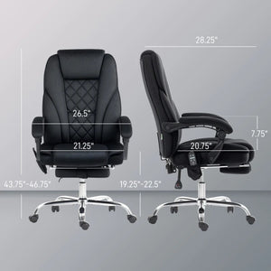 English Elm Computer Office Chair with Massage Heating Recliner Velvet Foam Padded Ergonomic Seat T3971P504011