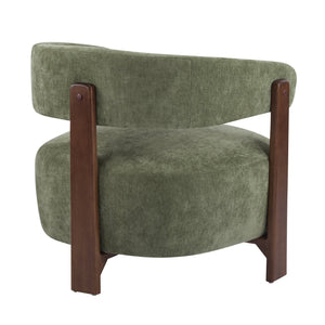 English Elm Christopher Knight Home® - Accent modern minimalist arm chair with three-leg rubberwood frame, premium fabric upholstery, easy assembly and stable comfort Green,Walnut 29 L x 27.75 W x 21 H N776P368457G