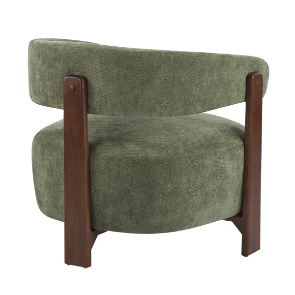 English Elm Christopher Knight Home® - Accent modern minimalist arm chair with three-leg rubberwood frame, premium fabric upholstery, easy assembly and stable comfort Green,Walnut 29 L x 27.75 W x 21 H N776P368457G