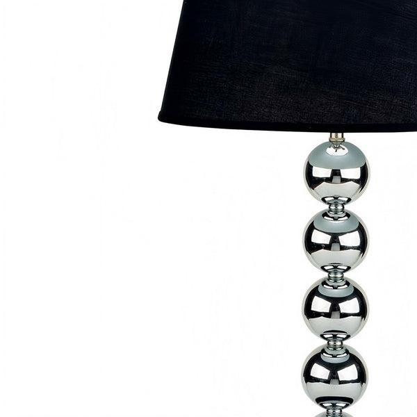 English Elm 30" Stylish Chrome Table Lamp With Black Fabric Shade - Adjustable Lighting For Modern Interiors B072116069