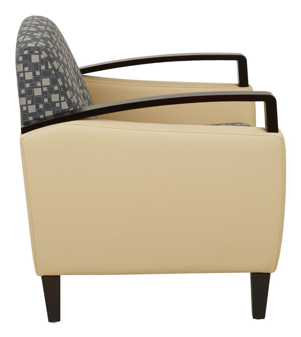 OSP Home Furnishings Main Street Two-tone Upholstered Accent Chair with Solid Wood Tapered Legs for Living Room Steely Chair MST51-K108/R104
