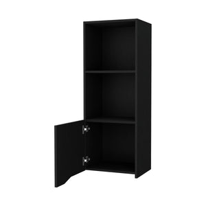 English Elm Wenge Wall Cabinet with One Door — Modern Wenge Finish Storage Cabinet, Enclosed Shelf, Stylish Living Room Accent B062P252132