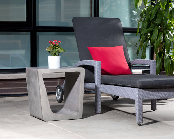 Sunpan Darwin Concrete End Table - Unique Irregular Shape, Stylish Indoor/Outdoor Accent for Any Space