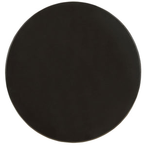 English Elm Black Round Wooden Side Table with Turned Pedestal Base, Solid Wood Accent Table for Cozy Nooks, Farmhouse to Traditional Style B062P181368