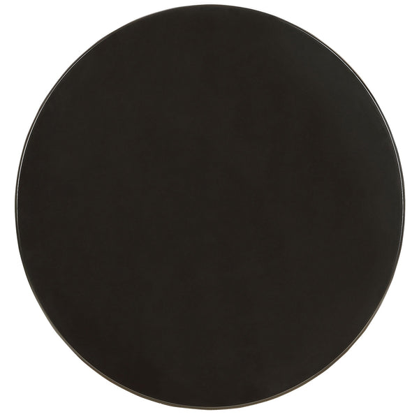 English Elm Black Round Wooden Side Table with Turned Pedestal Base, Solid Wood Accent Table for Cozy Nooks, Farmhouse to Traditional Style B062P181368