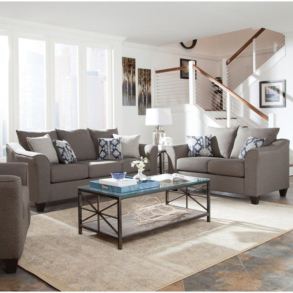 English Elm Creston Grey 2-Piece Living Room Set: Stylish Comfort For Small Spaces, Transitional Design & Durability B062S01147