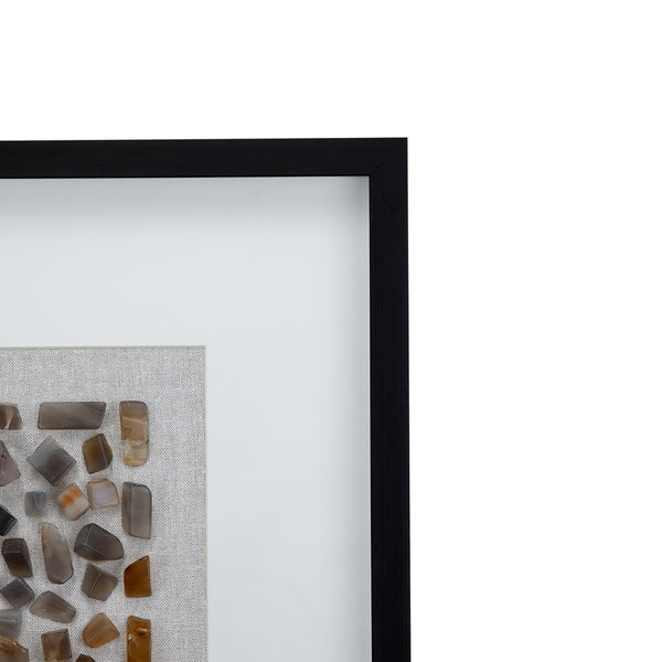 English Elm 23.6X23.6" Shokha Agate Shadow Box Wall Décor – Elegant Velvet Framed Art For Modern Interiors W2078P318303