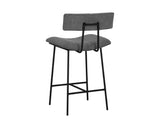 Buca Counter Stool - Matte Black, Belfast Koala Grey 108214  Sunpan