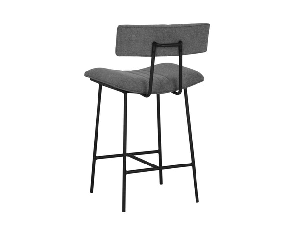 Sunpan Buca Counter Stool - Stylish Metal Frame with Comfortable Seating for Modern Home Decor Solutions Matte Black, Belfast Koala Grey