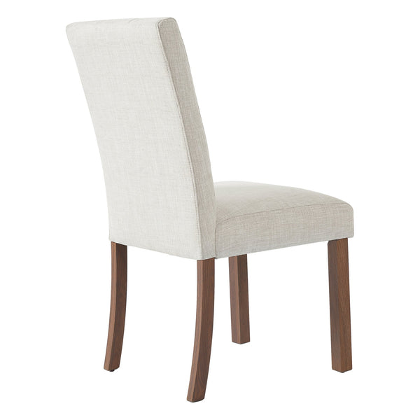 English Elm Wooden Modern Dining Chairs Set of 4 with Upholstered Beige Fabric, Rubber Wood Legs, 250lb Capacity Walnut N752P300578D