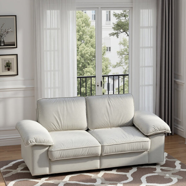 English Elm Fx-P20M-2S-Cw Cream White Storage Loveseat Sofa - Stylish Compact Couch With Hidden Storage For Small Spaces W576S00228