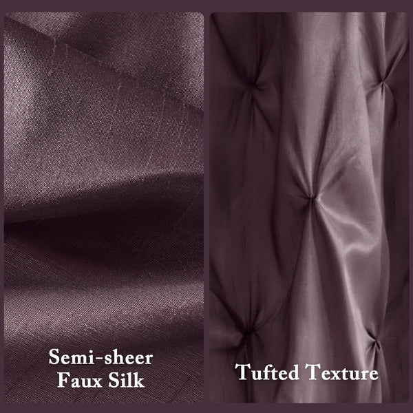 JLA Home Madison Park - Tufted Semi-Sheer Plum Shower Curtain with Large Textured Tufts, Light-Filtering Polyester Sheen MP70-440