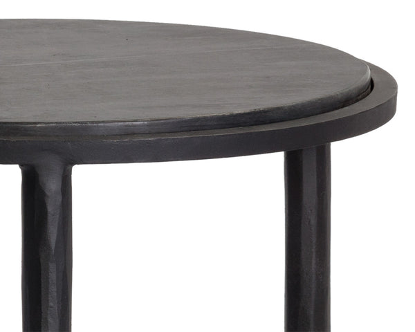 Sunpan Kyrie Nesting End Tables - Artisan Crafted Black Marble & Antique Brass Set of 2 for Unique Style