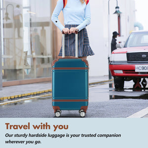 English Elm Hardshell Abs Suitcase Set with Duffel and Toiletry Bag Tsa Lock Spinner Wheels Blue N732P193484C