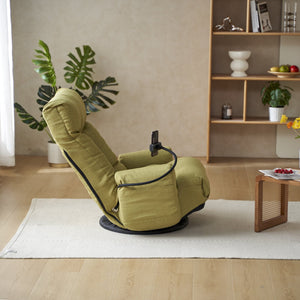 English Elm Adjustable green rotatable lounge chair with head/waist support, 360° swivel, spring seat, phone holder W244P172641