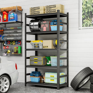 English Elm 87 Inch Five Shelf Heavy Duty Metal Storage Rack for Garage Basement Tool Room W1831P332027
