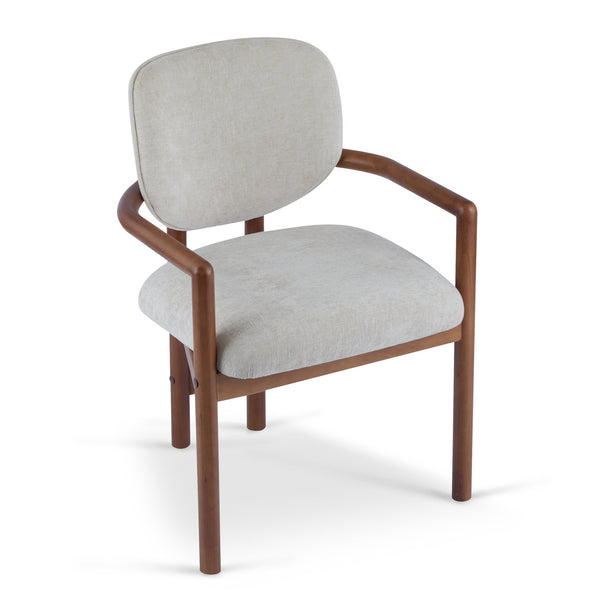 English Elm Christopher Knight Home® - Dining Upholstered Arm Chairs Set of 2 — Rubber Wood Frame, King Louis Backrest, Breathable Fabric Seats, 300 lb Capacity Beige N779P233060B